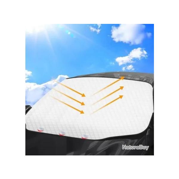 Pare-soleil pliable voiture 193x126 cm aluminium argent� anti-chaleur UV �t�