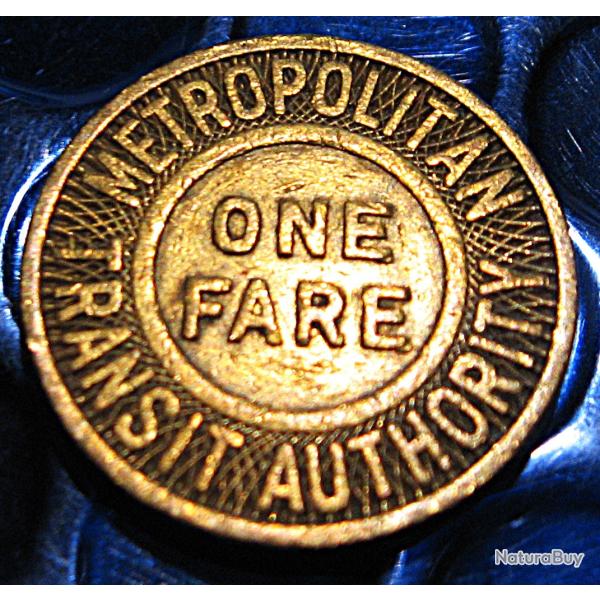 USA  piece jeton de transport one fare autority 1950 env