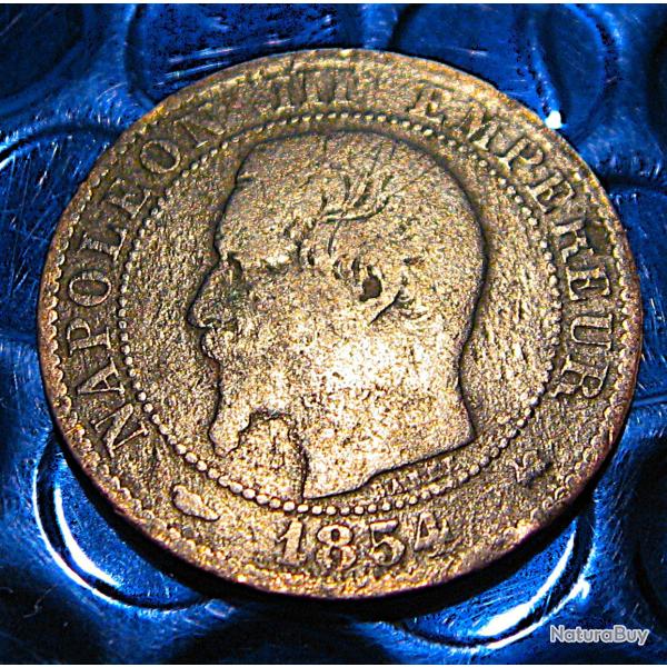 France pieces  de 5 centime  1854 k napoleon III tete nue ttb