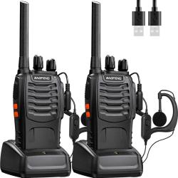 Lot de 2 Talkies-Walkies Baofeng BF-888S  16 Canaux VOX LED Radio Bidirectionnelle Longue Port&eacute;e