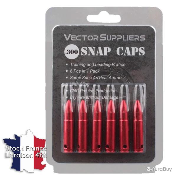 Douille amortisseur snap caps cartouche factice  - 300 Blackout 6 pcs - Stock France