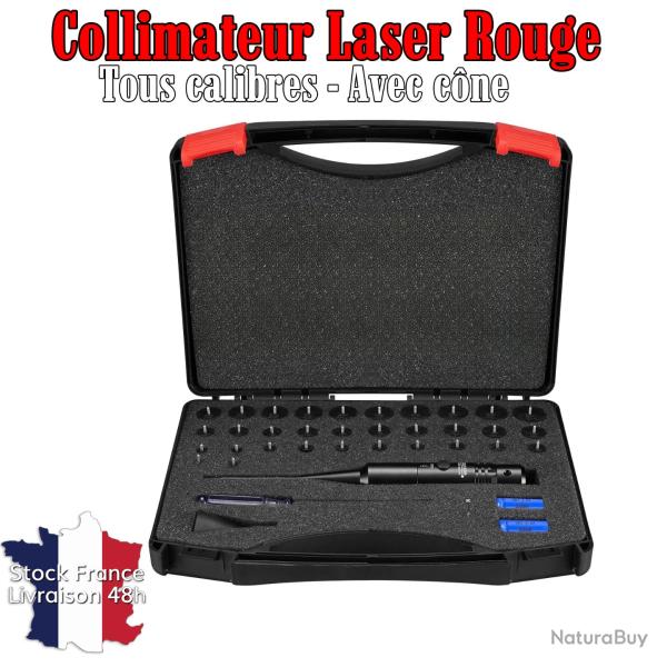 Collimateur laser 32 embouts du 4,5 au calibre 12 avec c�ne en boite - Laser Rouge - Stock France