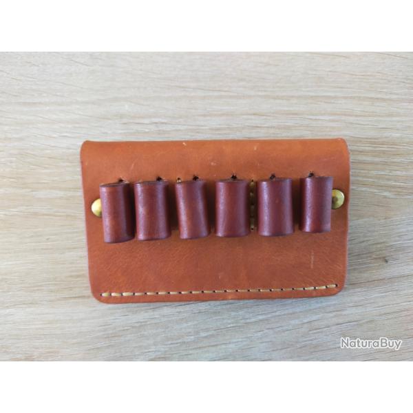 Cartouchire de ceinture en cuir pour balles de carabine (cuire assez clair)