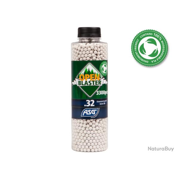 Bille biod�gradable Open blaster 0.32g en pot de 3300 billes | ASG (0000 3795) - Airsoft