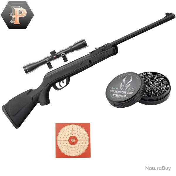 Carabine GAMO Delta Black synth�tique - 4.5mm - 7,5J + plombs + lunette + cibles