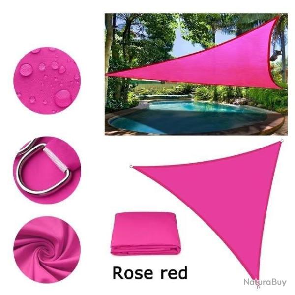 BACHE TOILE TRIANGLE 3.6x3.6x3.6M ROSE PROTECTION TERRASSE SOLEIL ETANCHE AUVENT JARDIN EXTERIEUR