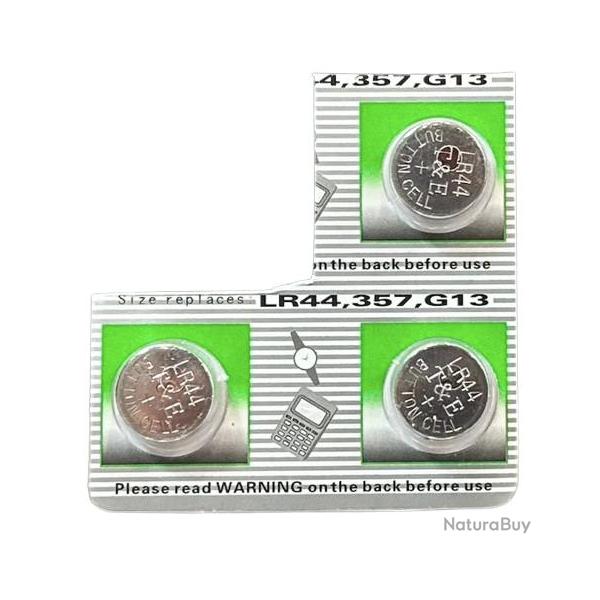 PLAQUETTE DE 3 PILES LR44 (357-G13)