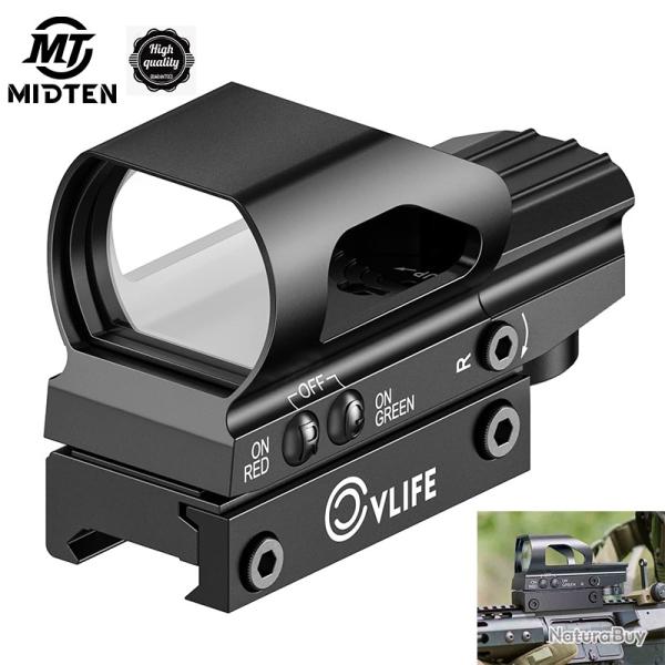 Lunette de vise MidpatiRiflescope Red Green Dot Sight 4, Rglable LIVRAISON GRATUITE !