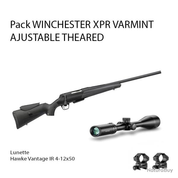 Pack WINCHESTER XPR VARMINT AJUSTABLE THEARED 308 win Montage m�dium