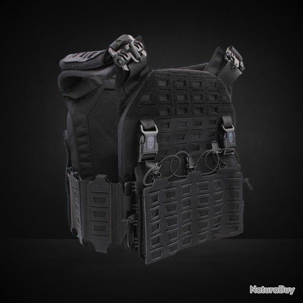 Gilet tactique porte-plaques Drake MK4 Noir- Corso Tactical