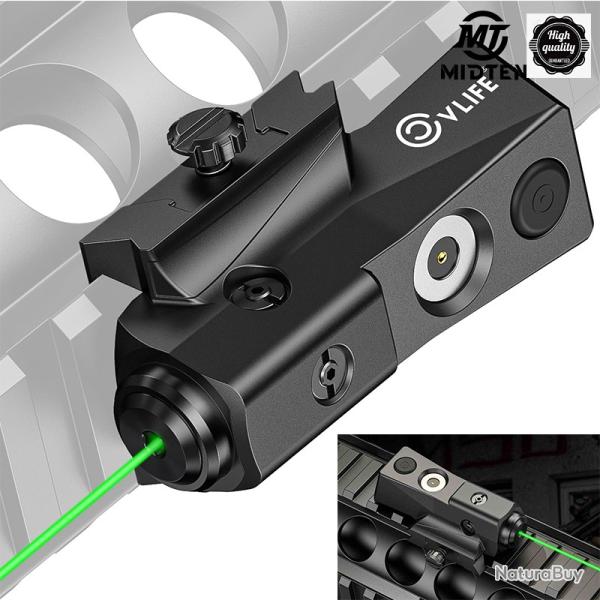 Rifle MidTen, vise Laser verte vise tactique avec matriaux magntiques LIVRAISON GRATUITE !