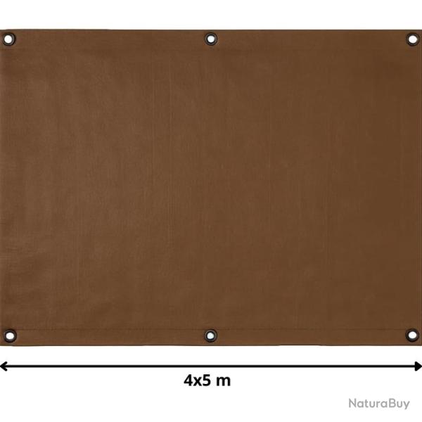 Bche 4x5m marron - illets en Aluminium - Livraison rapide et gratuite