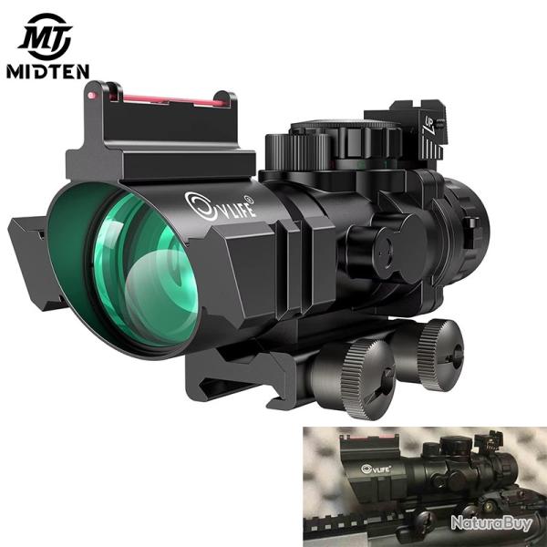 Lunette de vise MIDTEN 4x32 Prism Tactical Red & Green & Blue Rticule LIVRAISON GRATUITE !