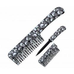 Couteau Cach&eacute; Blade USA Peigne Skulls