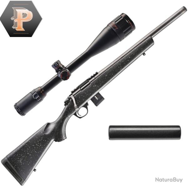Wahoo ! Carabine � verrou Bergara BMR carbon synth�tique cal. 22LR + Lunette 6-24X50 + Silencieux