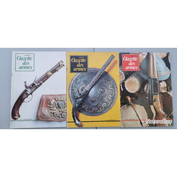3 anciens magazines de la gazette des armes N� 32-33-34
