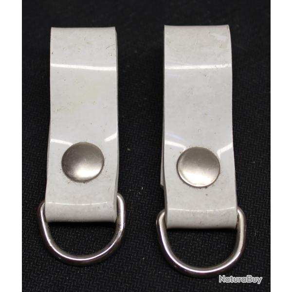 Paire de passant de ceinture blanc