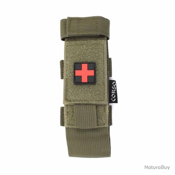 Pochette porte-tourniquet et ciseaux MOLLE Green- Corso Tactical