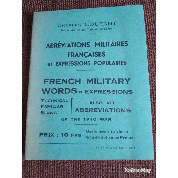 Livret / fascicule militaire ww2 bilingue