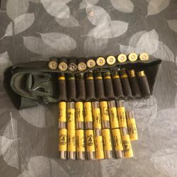 LIVRAISON OFFERTE  cartouchi&egrave;re garni de 20cartouches+17    cal 20,  plomb , acier, quelques  magnum