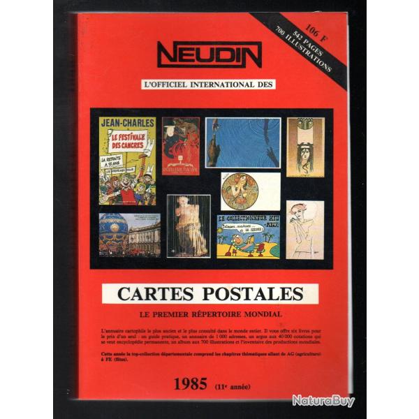 catalogue neudin l'officiel international de la carte postale 1985