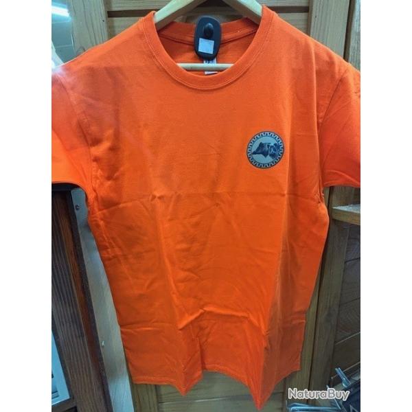 Tee-Shirt Orange Ecusson Sanglier