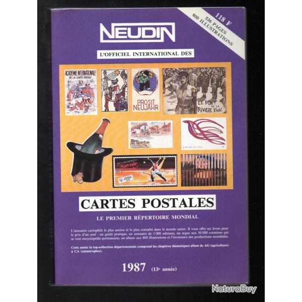 catalogue neudin l'officiel international de la carte postale 1987
