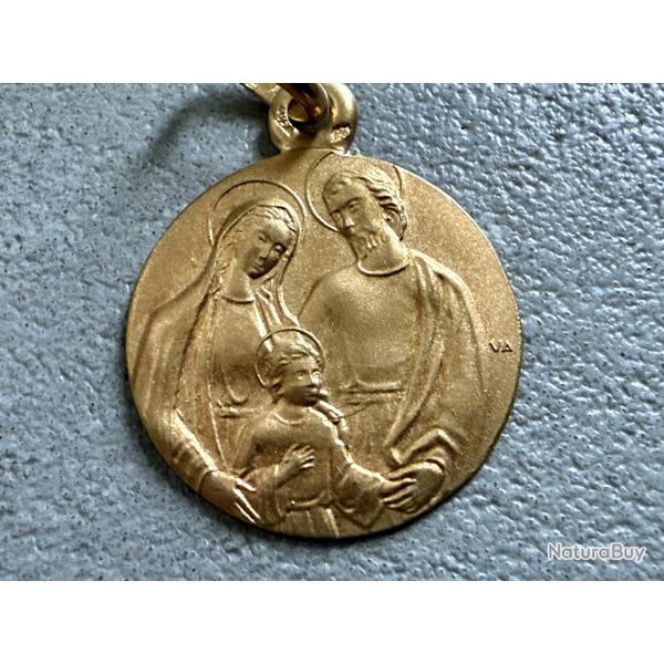 Pendentif or massif 18 carats - chr�tien - M�daille religieuse