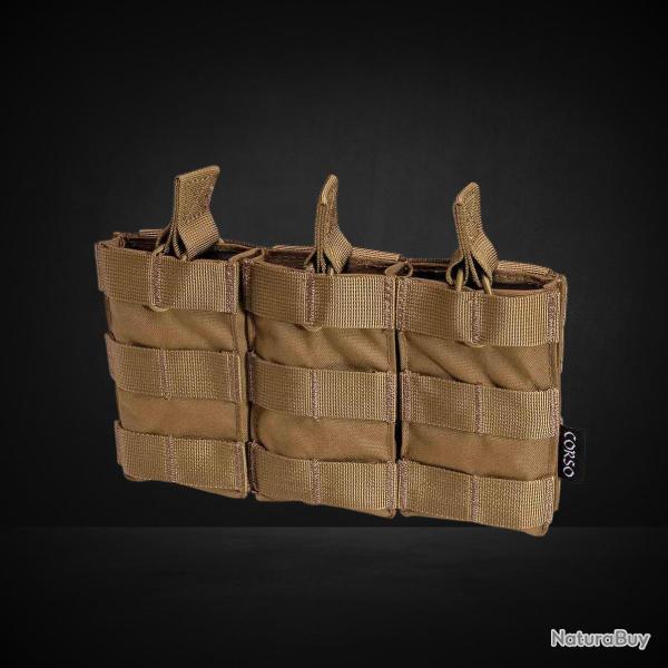 Poche porte-chargeurs triple M4 Dagger MOLLE Coyote - Corso Tactical