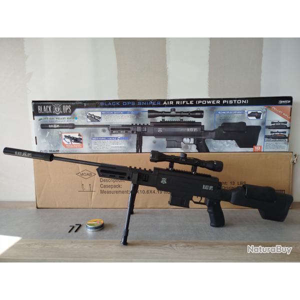 Carabine Air Comprim� Black Ops Sniper 19,9 Joules calibre 4,5mm