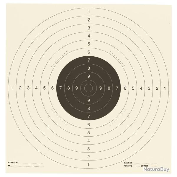 Paquet de 100 cibles court C50 en carton 51X52 cm