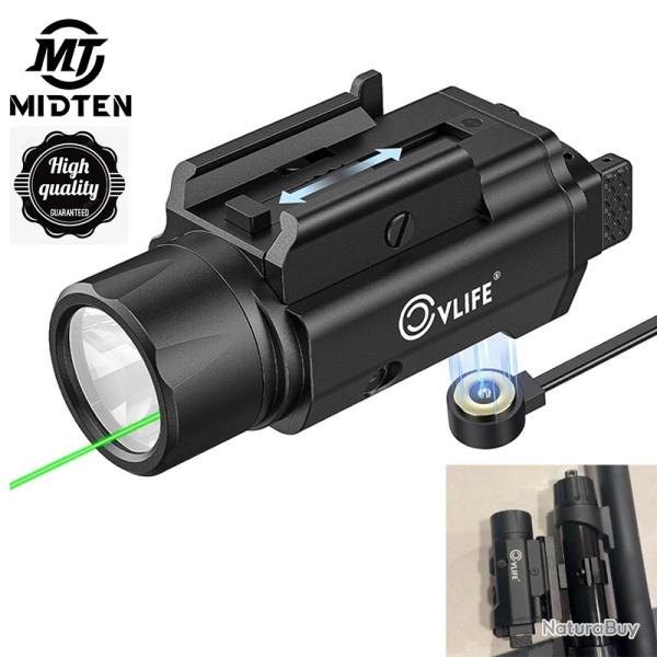 MidTen 1500 Lumens pistolet vert lumire Laser Combo fonction de mmoire stroboscopique