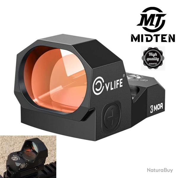 Viseur point rouge WolfCovert Motion Awake pour RMR MOS Cut Footprint 3MOA- LIVRAISON GRATUITE