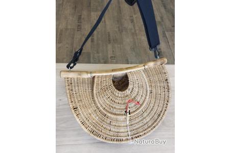Panier De Pêche Créel En Osier Vintage – Appât, Mouche – Avec Sangle – Marron