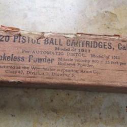 rare boite 11.43 colt45 PM Thompson US maquis parachutage neutra neutralis&eacute;es percut&eacute;es vid&eacute;es