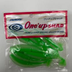 Leurre souple sawamura one up shad 4" vert fluo
