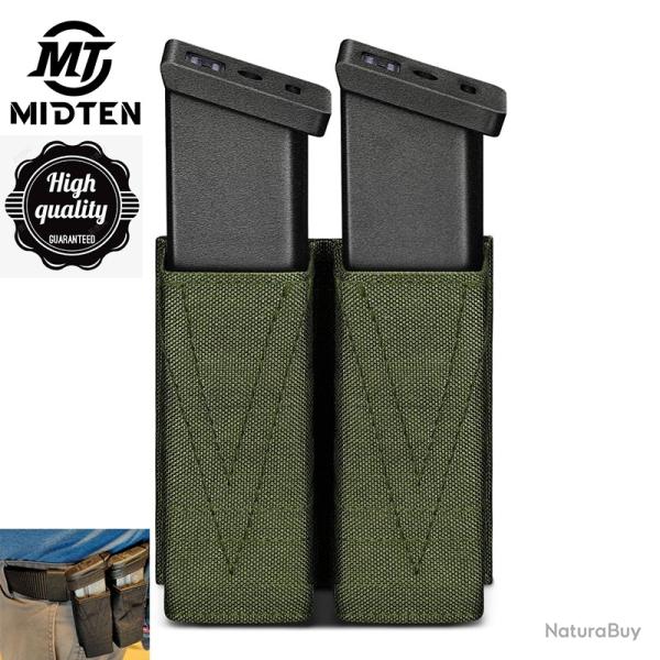 Pochette pour chargeur de pistolet double avec insert -**VERT