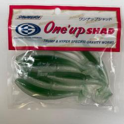 Leurre souple sawamura one up shad 4" vert/gris