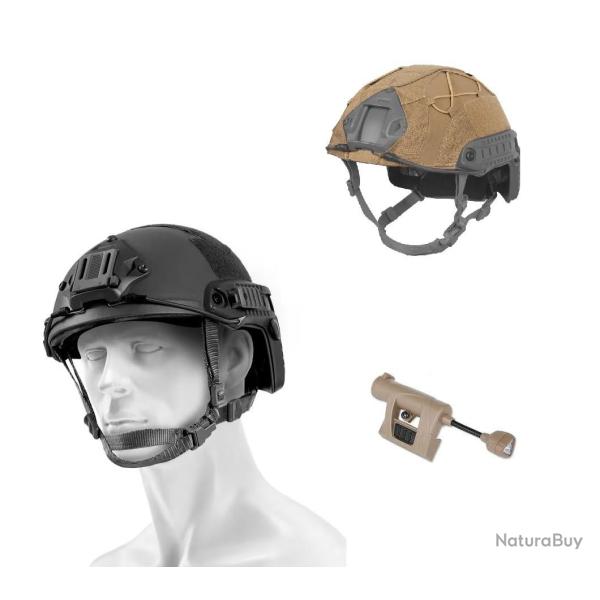 PACK SPECIAL CASQUE FAST NOIR "ASG"