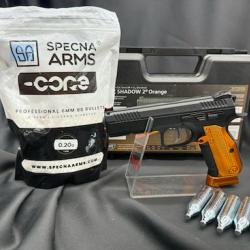 PACK LASER PR&Ecirc;T A TIRER PISTOLET 6MM CZ SHADOW 2 CO2 ORANGE