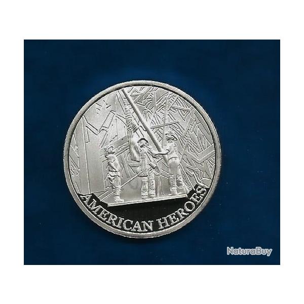 M�daille 11 septembre 2001 AMARICAN HEROES 25 Gr 40 mm