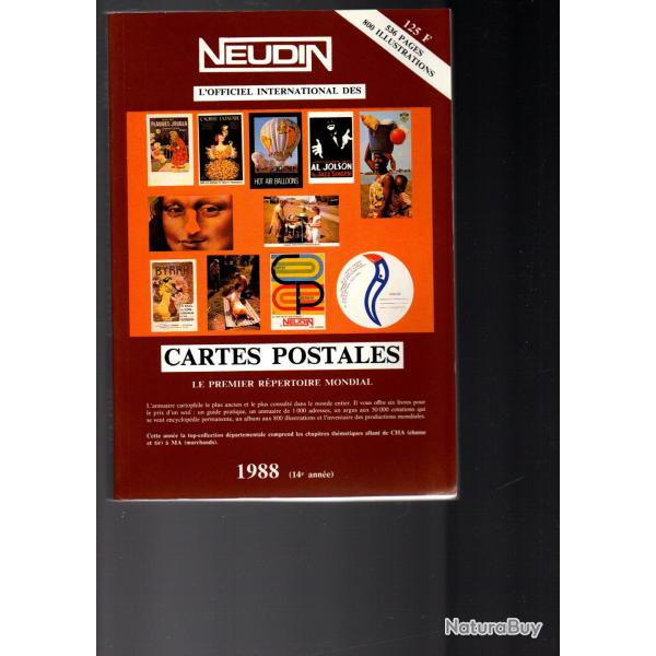 catalogue neudin l'officiel international de la carte postale 1988