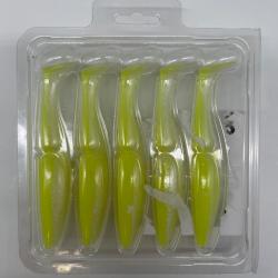 Leurre souple sawamura one up Shad 5" jaune/argent