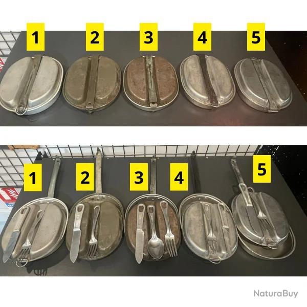 RARE Gamelle + Couvert US 1942-1945 Original WW2 avec Marquages 2