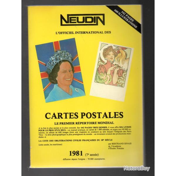 catalogue neudin l'officiel international de la carte postale 1981