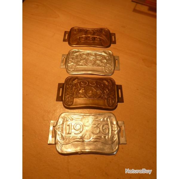 lot de 4 plaques/taxe � v�lo