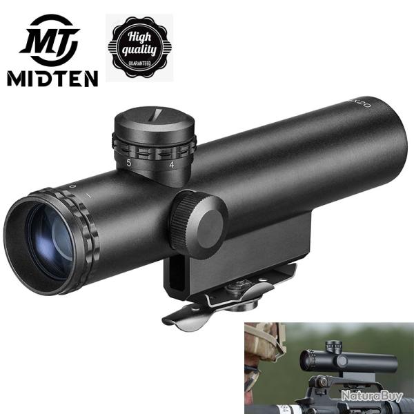 Lunette de vise M16 TEN Figured, viseur HD 4x20, remploi duplex- LIVRAISON GRATUITE !!