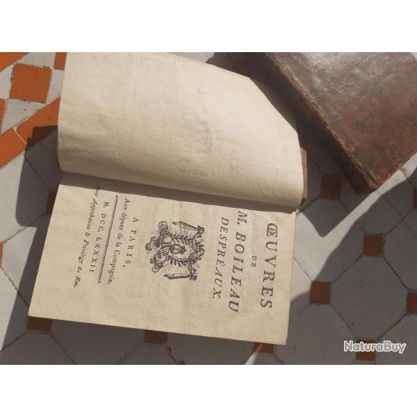 Oeuvres de Boileau, 1782, TBE et complet