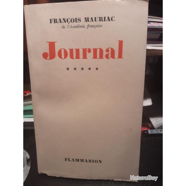 Franois Mauriac, Journal Tome 5, Flammarion, 1953, tat impeccable.