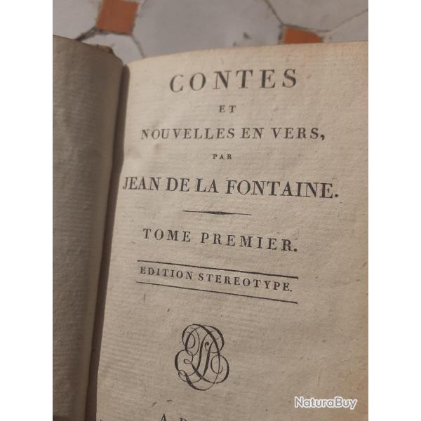 La Fontaine, Tome 1 des contes et nouvelles en vers. An VIII